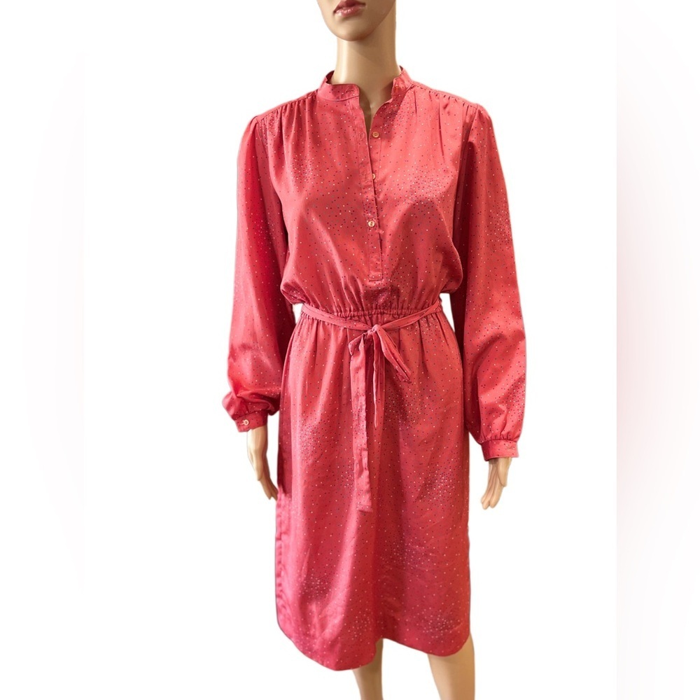 Confetti day shift dress secretary 70’s poly dress 6 Sakowitz